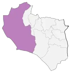 Location of Tabas County in South Khorasan province