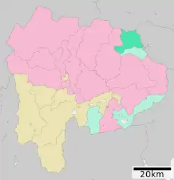 Location of Tabayama in Yamanashi Prefecture