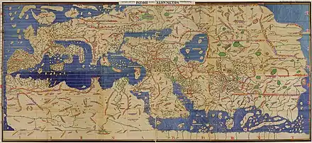 Image 10 Modern copy of al-Idrisi's 1154 Tabula Rogeriana, upside-down, north at top (from Science in the medieval Islamic world)