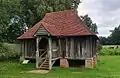 15th-century Tadlow Granary now housed in the hill fort