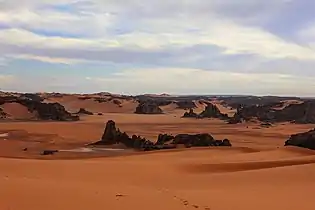 Eastern slopes with its characteristic sand dunes