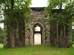 Ruins of Tahkuranna Lutheran church in Võiste