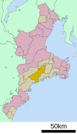 Location of Taiki in Mie Prefecture