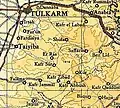 Falāma and Kafr Jammal (left, below Tulkarm), 1945, 1:250,000