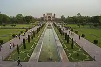 Mughal-style courtyard garden at Agra Fort.