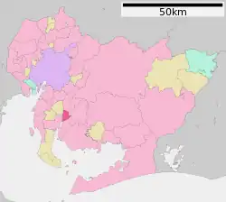 Location of Takahama in Aichi Prefecture