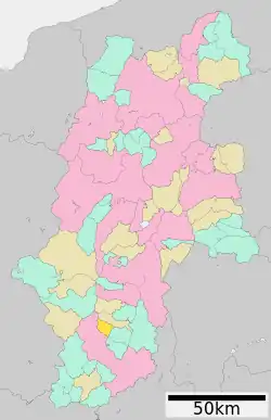 Location of Takamori in Nagano Prefecture