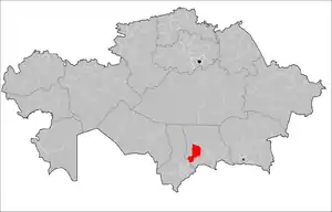 Location of Talas District, Kazakhstan in Kazakhstan