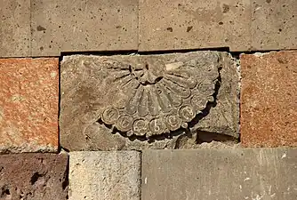 Sundial on the exterior of the drum