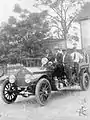 Fire truck #1 outside Adams Street station (1916).