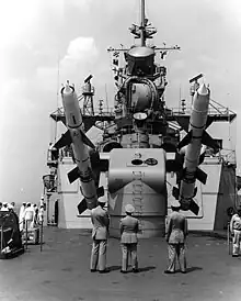 Talos missile launcher on USS Long Beach, July 1961