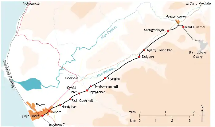 Map of the Talyllyn Railway