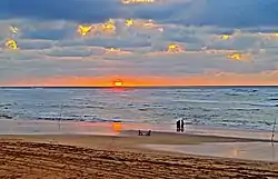 Sunset on Tamaris Beach, Dar Bouazza