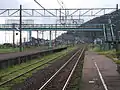 The view from platform 1 in August 2013 looking toward Naoetsu