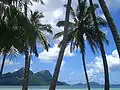 View of Mangareva and Aukena from Taravai