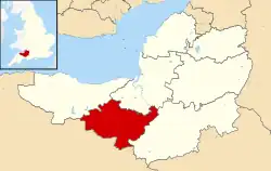 Shown within Somerset