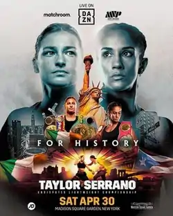 The official poster for Taylor vs Serrano