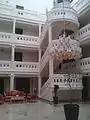 Inside view of staircase and balconies