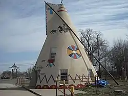 A teepee at TeePee Junction north of Lawrence.