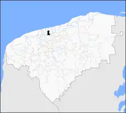 Location of Telchac Pueblo within State of Yucatan