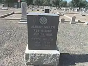 The grave site of Albert E. Miller (1859–1909) and Nettie Miller (1870–1983).