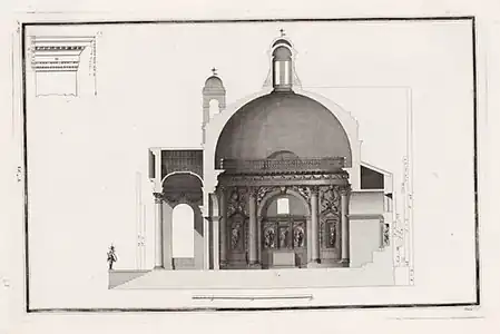 Section of the Tempietto Barbaro, drawn by Scamozzi (1783)