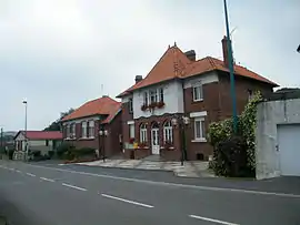 The town hall and school in Templeux-le-Guérard