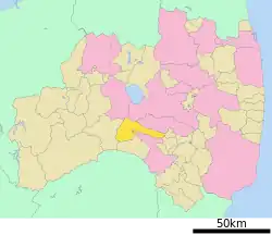 Location of Ten'ei in Fukushima Prefecture