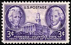 Image 21in 1946 the U.S. Post Office issued a commemorative stamp celebrating the 150th anniversary of Tennessee statehood. (from Tennessee)