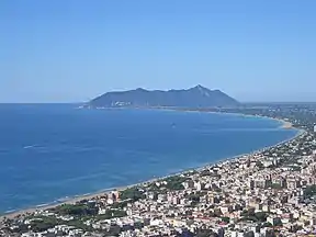 Mount Circeo as seen from Terracina, Italy