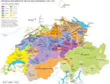 Territorial development of Old Swiss Confederacy, 1291–1797.