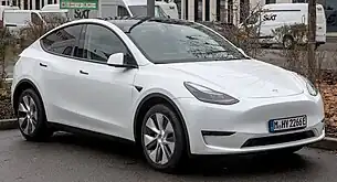 Image 15A Tesla Model Y electric car, the world's best selling car in the first and second quarters of 2023. (from History of the automobile)