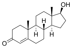 The chemical structure of testosterone.