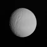 Tethys photographed by Voyager 1 from 1.2 million km