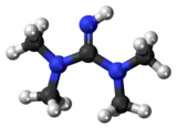 Ball and stick model of 1,1,3,3-tetramethylguanidine