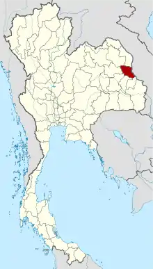 Map of Thailand highlighting Mukdahan province