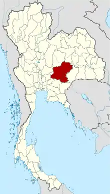 Map of Thailand highlighting Nakhon Ratchasima province