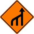 End of left lanes (form 1 lane)