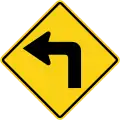 Sharp curve to left