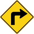 Sharp curve to right