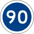 Minimum speed limit (90 km/h)