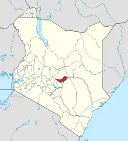 Location of Tharaka-Nithi County in Kenya