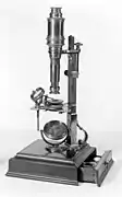 A compound microscope by Cuff, image from the Wellcome Trust