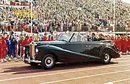 Philip's standard flying on his car in Brisbane, 1982