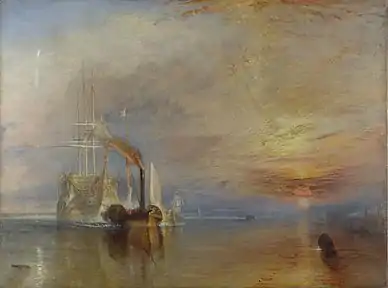 The Fighting Temeraire tugged to her last berth to be broken up, 1838, oil on canvas, National Gallery, London