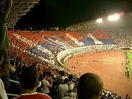 Image 77Fans on Poljud stadium during Croatia's biggest football derby between Hajduk Split and Dinamo Zagreb.  (from Culture of Croatia)