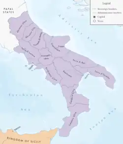 The Territory of the Kingdom of Naples in 1454