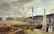 Wood's monument depicted in an 1828 painting