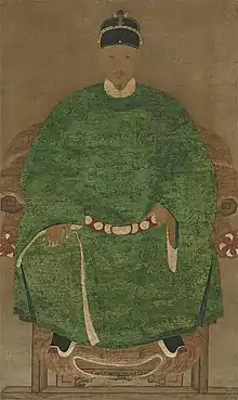 Image 36Mid-17th century portrait of Koxinga (Guoxingye or "Kok seng ia" in southern Fujianese), "Lord of the Imperial Surname" (from History of Taiwan)