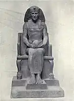 Black and white photograph of Edith Maryon's sculpture The Priest